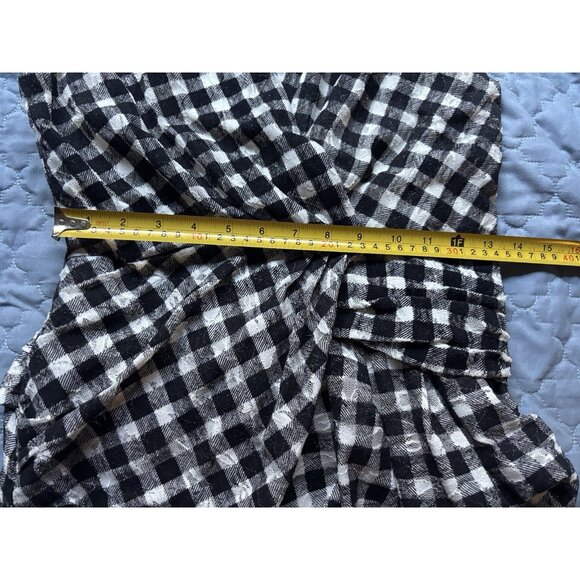 Anthropologie Deletta Delphine Checkered Plaid Smocked Sleeveless Top Size Med - Picture 3 of 9